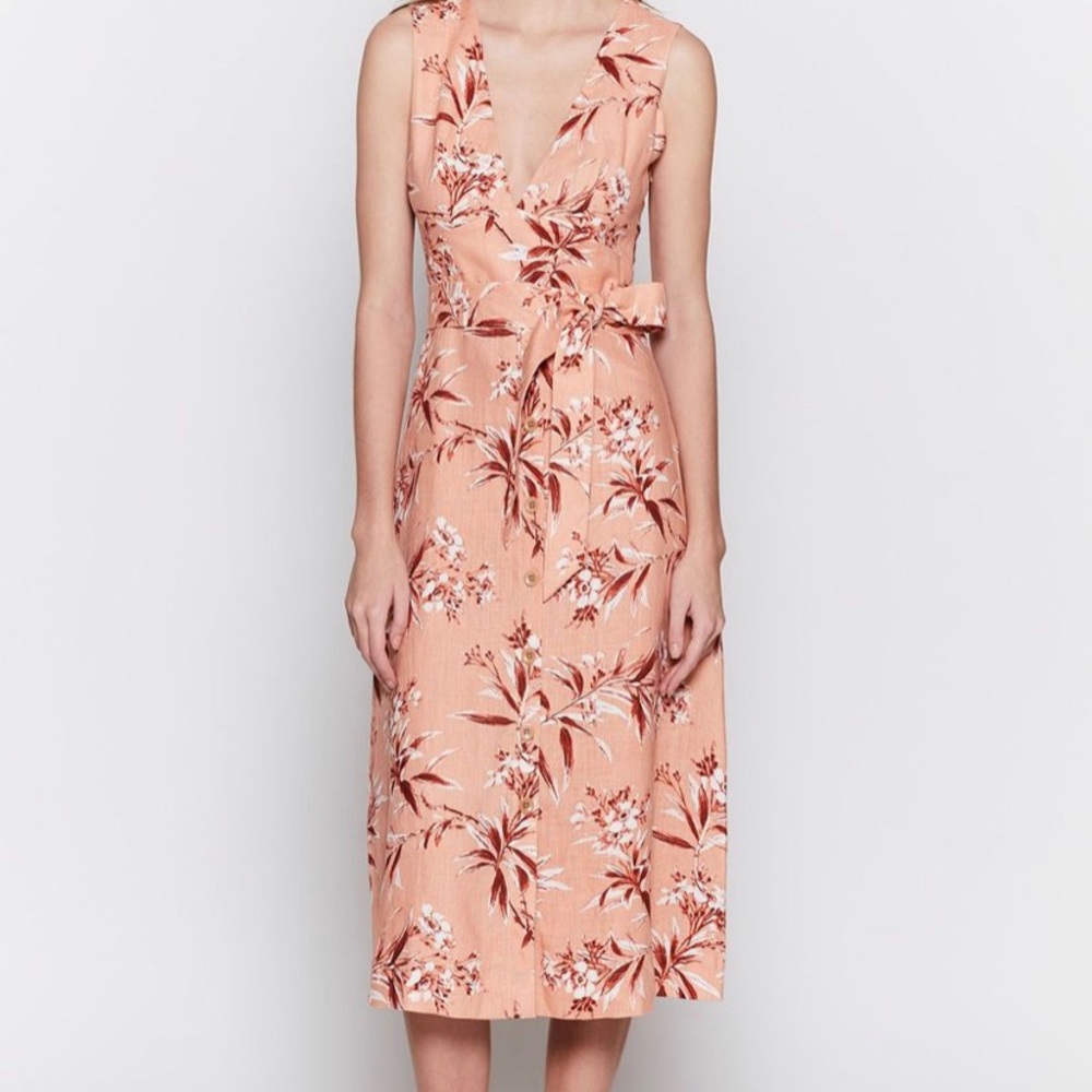 NWT Joie Ethelda Linen Midi Dress L